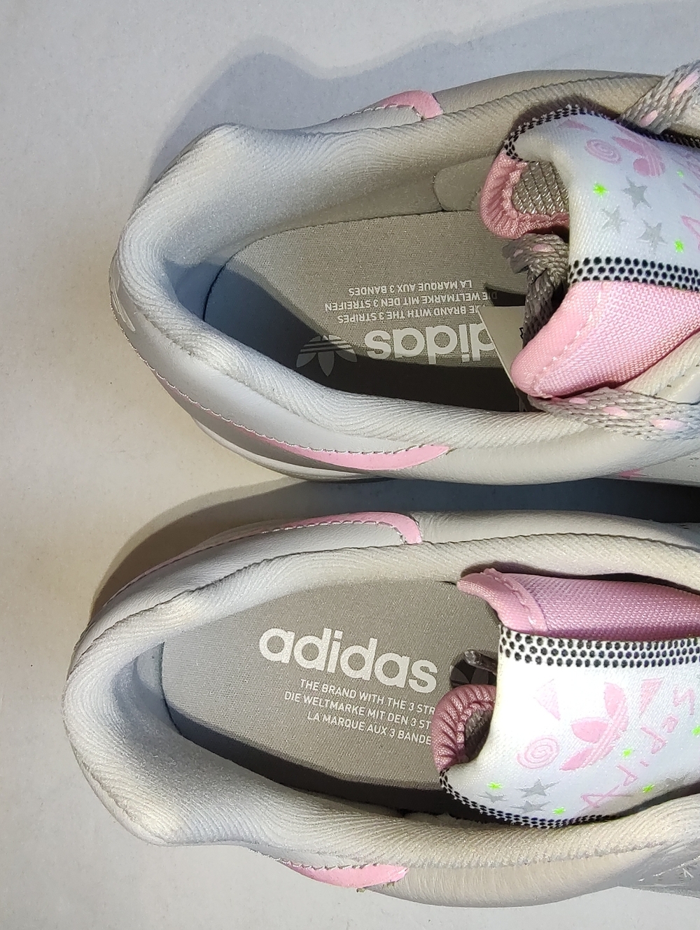 Adidas Slamcourt Lace Up Sneakers Grey Leather Stars Perforated Low Top 9 NIB - Picture 11 of 16